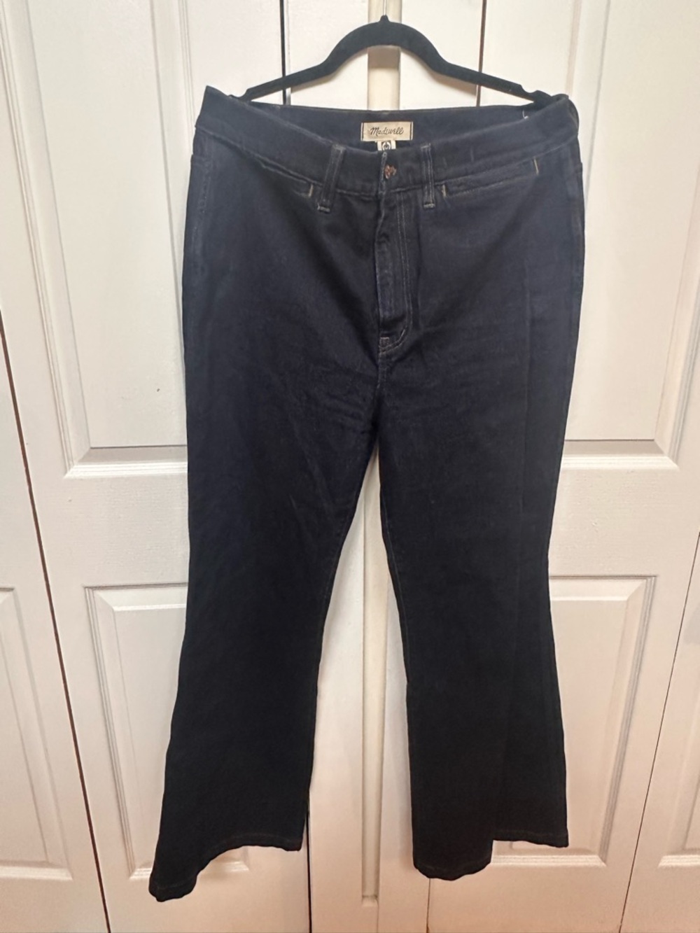 Madewell Black Wide-Leg Flare Jeans